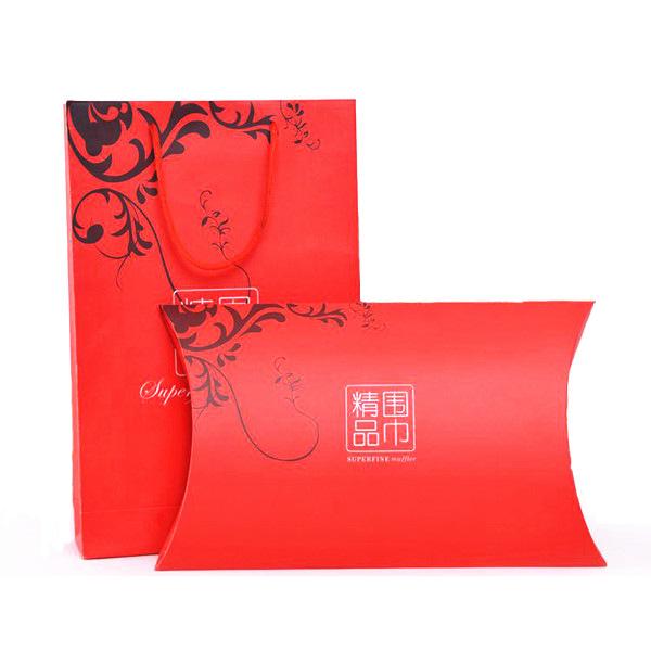 Scarf and silk scarf gift box, high-end versatile gift, shawl packaging box, paper box, leather belt, women s accessories Red premium gift box（