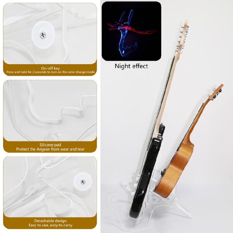 Folding Ukulele Holder Small Musical Instrument Stand Small Guitar Stand Thick Nonslip Ukulele Holder with Light