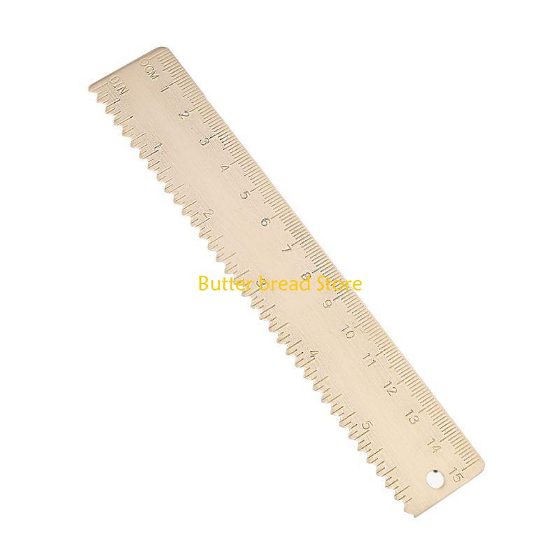 W89C 15cm Brass Straight Ruler Cartography Painting Measuring Student жёлтый