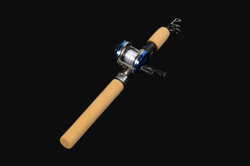 VILTAGE Fishing Rod Set, Compact Rod, Double Shaft Reel, 100cm,