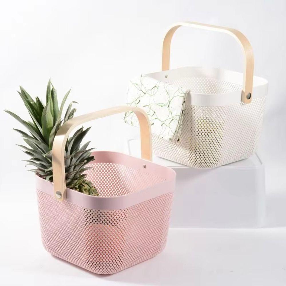 Plastic Fruit and Vegetable Drainage Basket Large Capacity Towel Storage Basket  Living Room