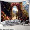 Romantic Garden Archway Digital Printing Polyester Wall Tapestry Suitable For Use In Living Rooms Bedrooms Offices Bars Party