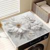 TEMU Floral Print Dustproof Washing Machine & Dryer Pad - Water-Absorbing, Non-Slip, Decorative Sunscreen Cover