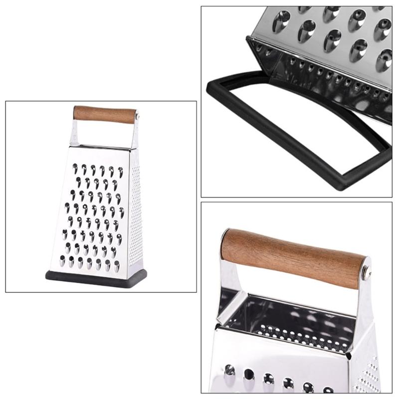 Professional Cheese Grater,Stainless Steels Metal Box Grater with Handle,4 Side Handheld Kitchen Food Shredders Potato