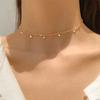 Choker Necklaces for Women Real 925 Silver Geometric Irregular Round Necklaces Clavicle Chain Cute Jewelry Accessories