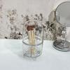 360 Degree Rotating Makeup Brush Holder Large Capacity Diamond Pattern For Vanity Desk Bathroom Cosmetics Storage
