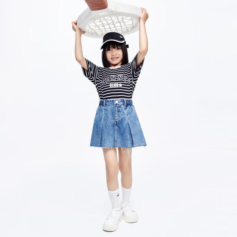 little MO&Co. Girls' Tennis Style Denim Skort Shorts