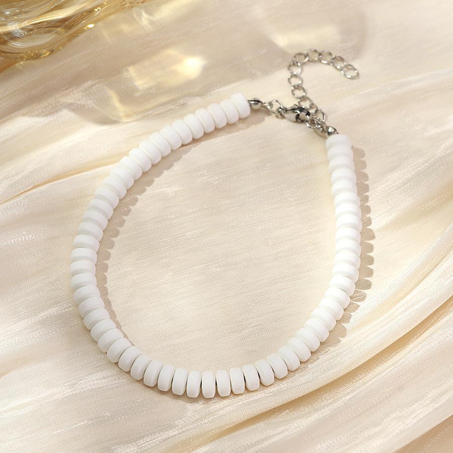 

Noter New Unique Women Anklet Girlfriend Premium Selected Poly Clay 5 Color Options Summer Beach Vacation Foot Bracelet Jewelry Blue белый