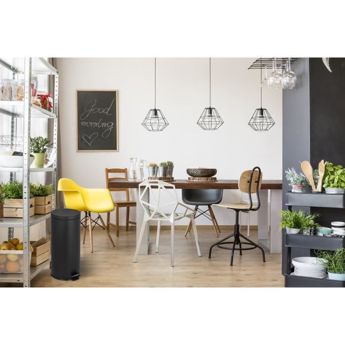 Pedal Kitchen Bin - URBAN - 30 L - Black Steel - Kitchen Move