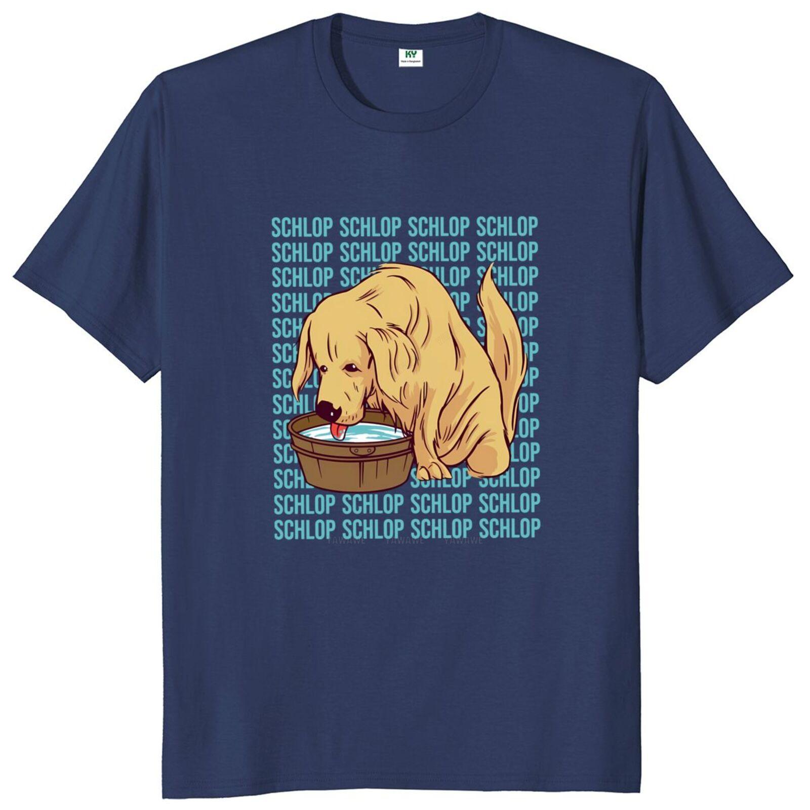 

Schlop Is My Love Language T Shirt Dog Drinking Water Meme Y2k Vintage Tshirts Cotton Unisex Summer Oneck Tops S