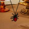 Punk Halloween Necklace for Women Men Fashion Spider Crystal Stainless Steel Necklace Cosplay Party Jewelry Gift