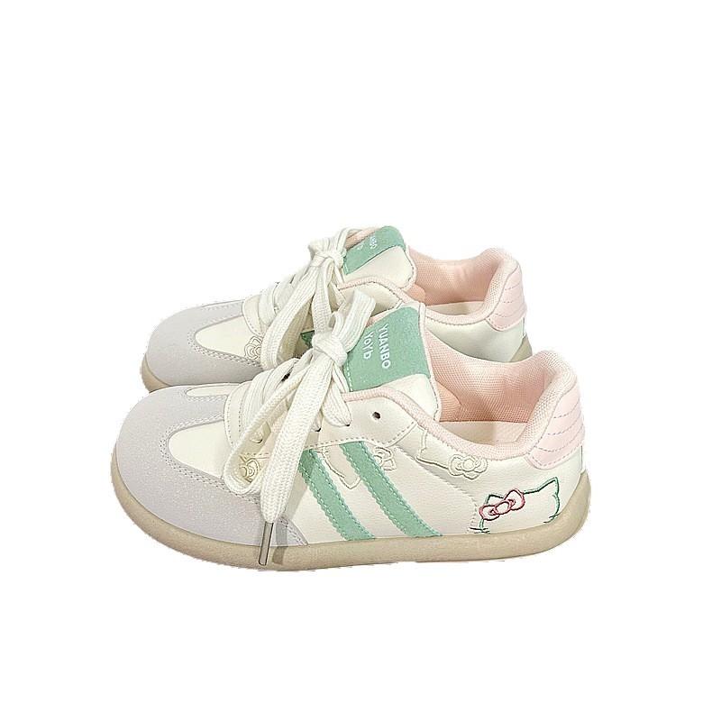 Little White Shoes Cream Flat Bread Shoes Women Ugly Cute Breathable Autumn New Chic Student Korean Canvas Shoes Big Head