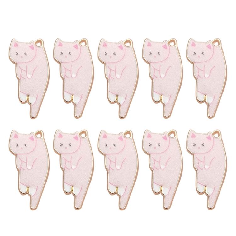 

10Pcs Jewelry Making Tassels Animals Cat Pendant for Bracelets Keychain Crafts розовый