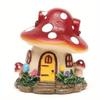 Casa a fungo in miniatura, decorazione da esterno in resina, giardino delle fiabe, decorazione artigianale per la casa.