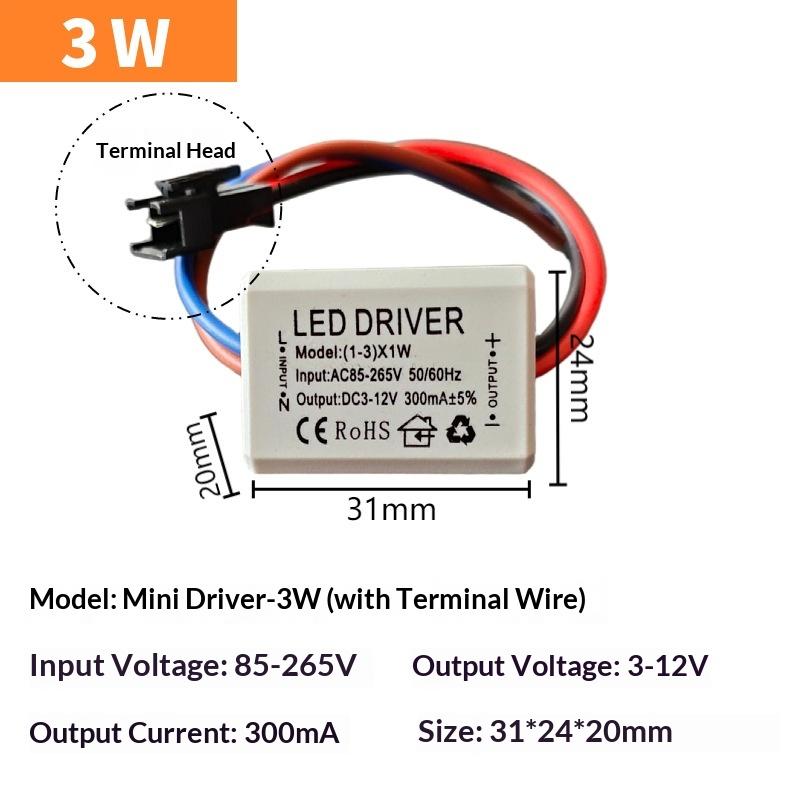 LED Driver Adapter 1Pcs Power Supply Transformer DC 3-4V 600mA for 1W 2W 3W Reading Lamp Projects