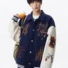 Men S American Style Loose Thick Red Baseball Jacket