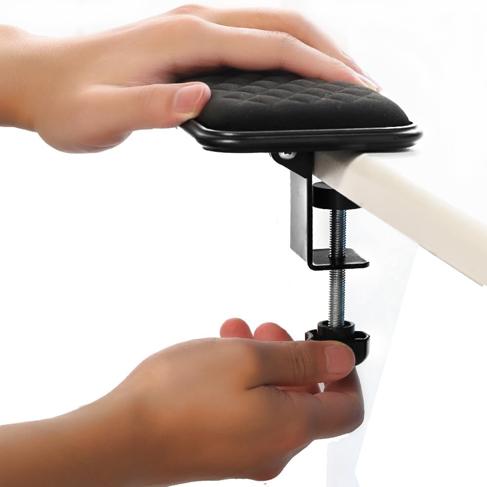 FUGEST Armrest Computer Desk Wrist Bracket Desk Armrest Armrest Cushion Easy To Install Desk Wrist Rest 90 Degree Foldable Reduces Fatigue Ergonomic