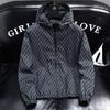 Men's 2025 Trendy Windproof Double-Layer Hooded Jacket with Letter Print