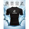 Herren Kompressionsshirt Schnelltrocknend Marineblau Fitnessstudio T-Shirt "Cressi" Aufdruck Workout Sportbekleidung