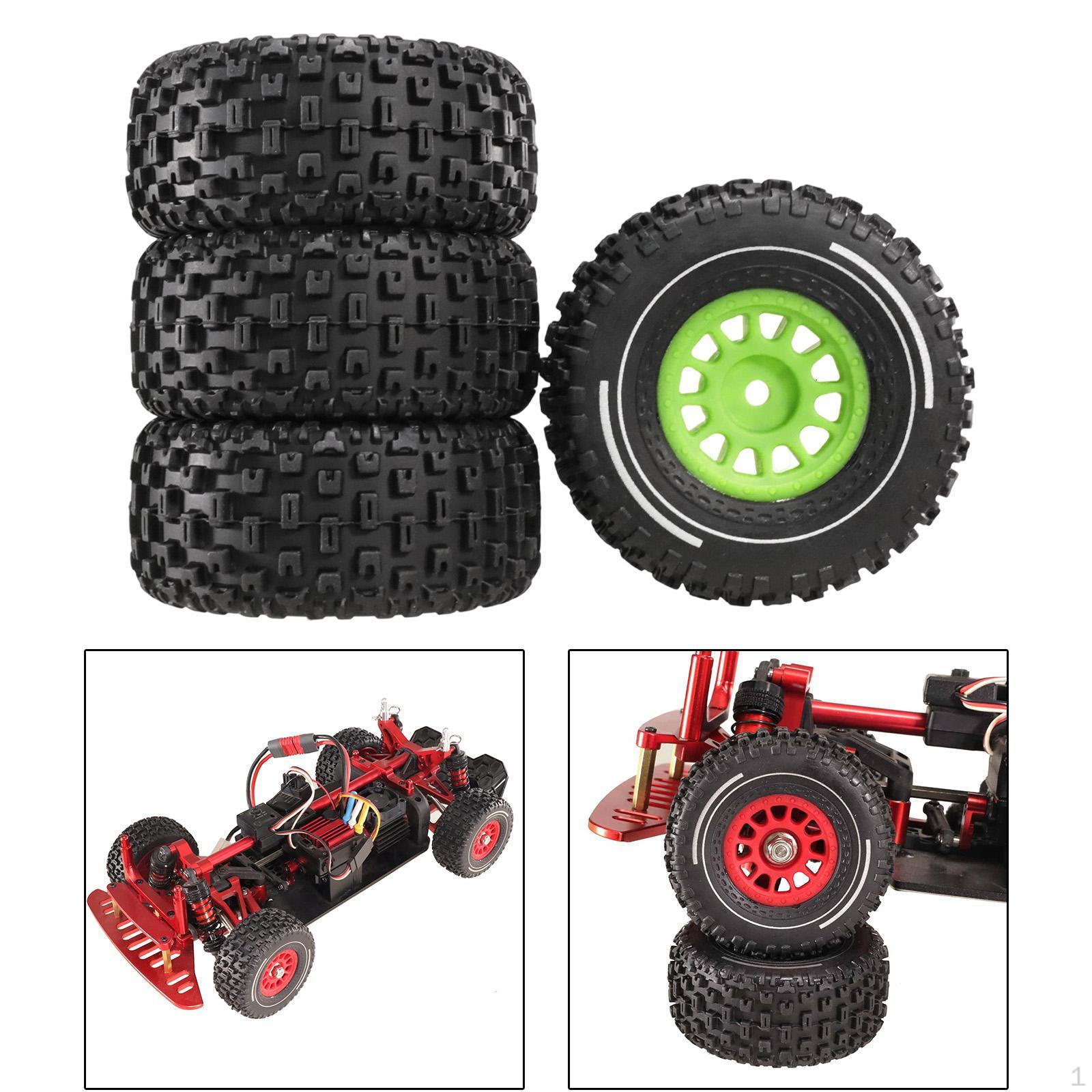 

RC Car Tyre Tires Set 4 Pieces Accessories Easy to Replace Spare Parts Truck Wheel зелений
