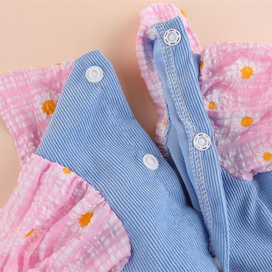 Adorable Pet Princess Dress with Cute Bear Button Soft Comfortable Breathable Cat Dog Dress for Spring Summer