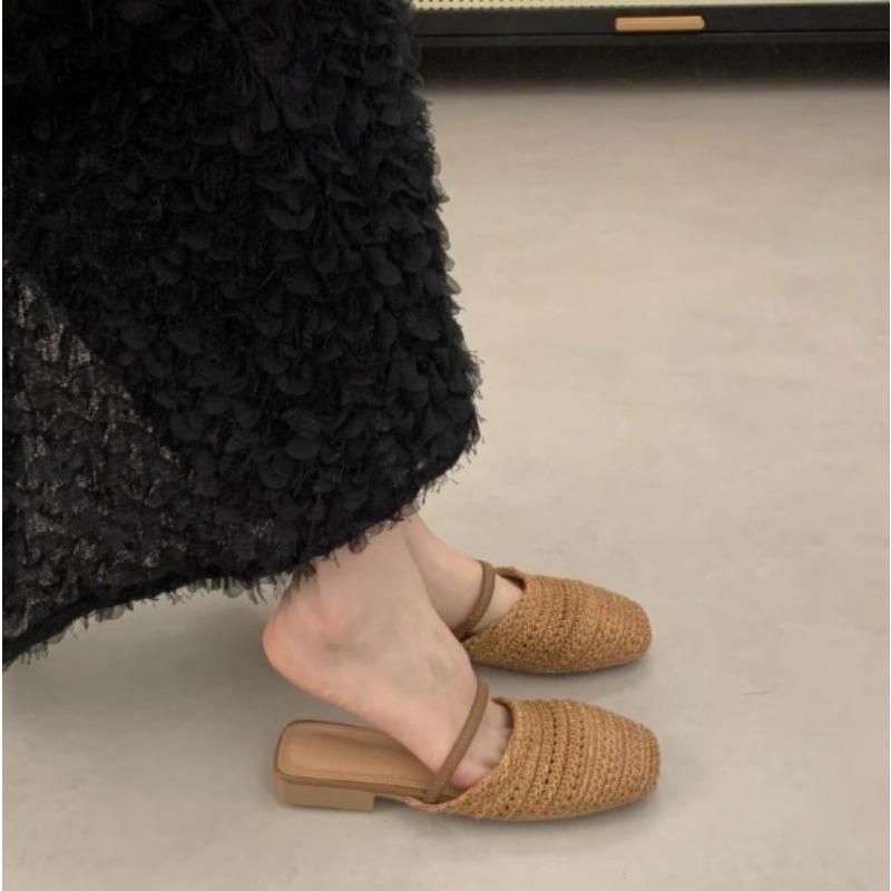 

Мода Новый Стиль Винтаж Женские Слипоны Носок Полушлепанцы Женская Верхняя Одежда Французский Сказочный Стиль Толстый Каблук Праздничная Обувь Zapatos Mujer 40 коричневый