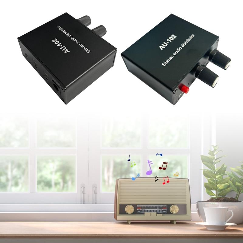 Auditory Splitter Box 2 Channel Sound Signal Distributor 1x2 auditory Distribution Device Perfect for Audiophiles