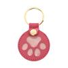 Paw Shaped Keychain Faux Leather Dog Hair Storage Keychain Transparent Pet Hair Souvenir Refillable Keyring Memorial Gift