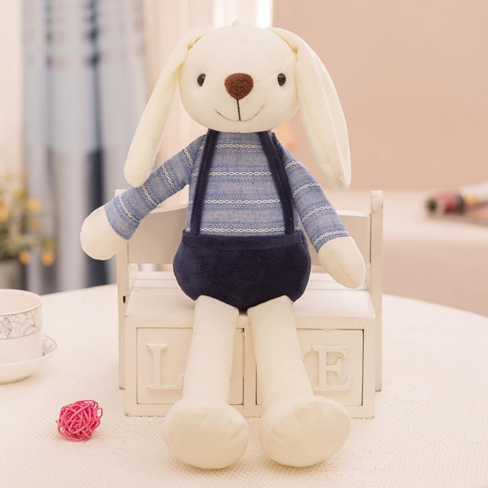 40cm Candy Color Long-eared Rabbit Plush Toy Dressed Small White Rabbit Can Be Hung on The Wall To Sleep To Soothe Birthday Gift