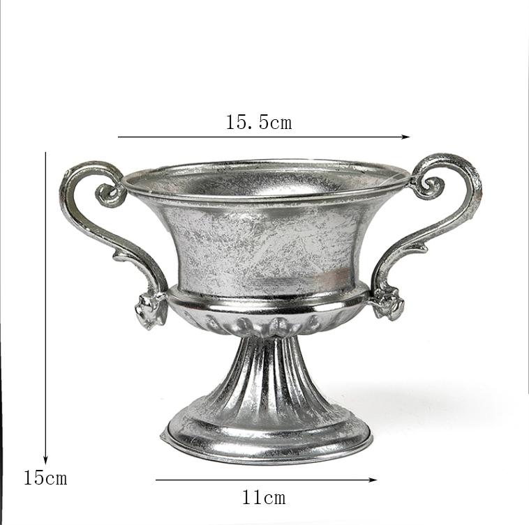 Vintage Klassisk Silverjärn Blombukett Dekoration Hemrum Bord Blomkruka Prydnader Kontor Butik Blomsterarrangemang Hantverk