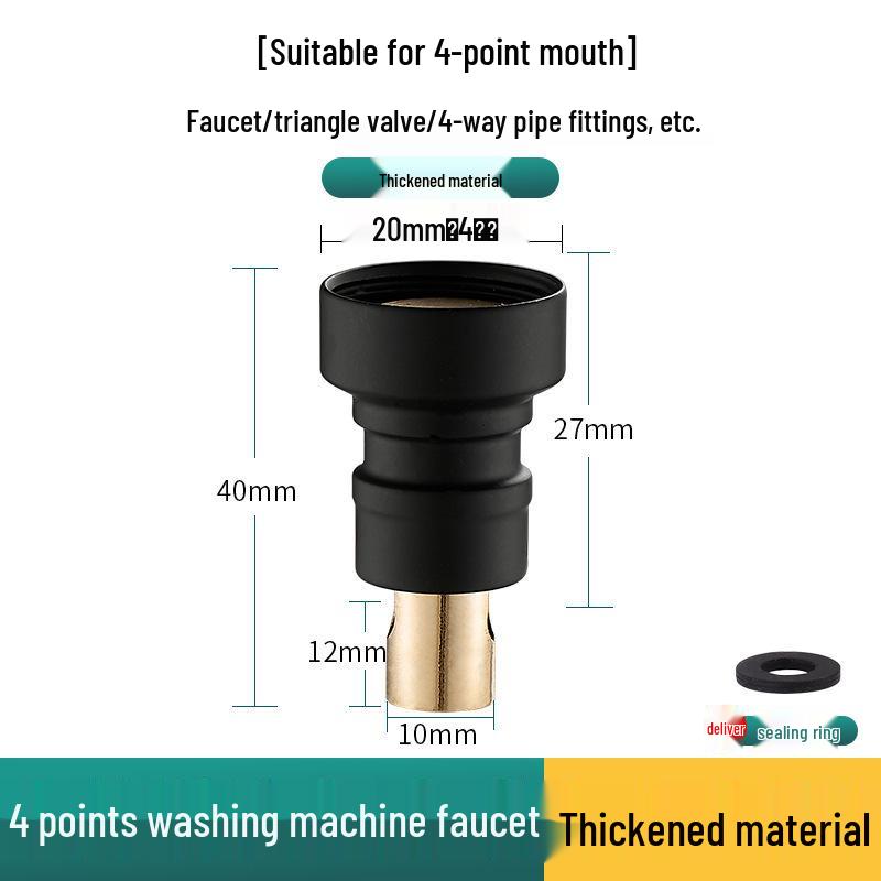 Pure Copper Automatic Shut-off Washing Machine Faucet - Multi-functional Angle Valve, Thickened Mini Design