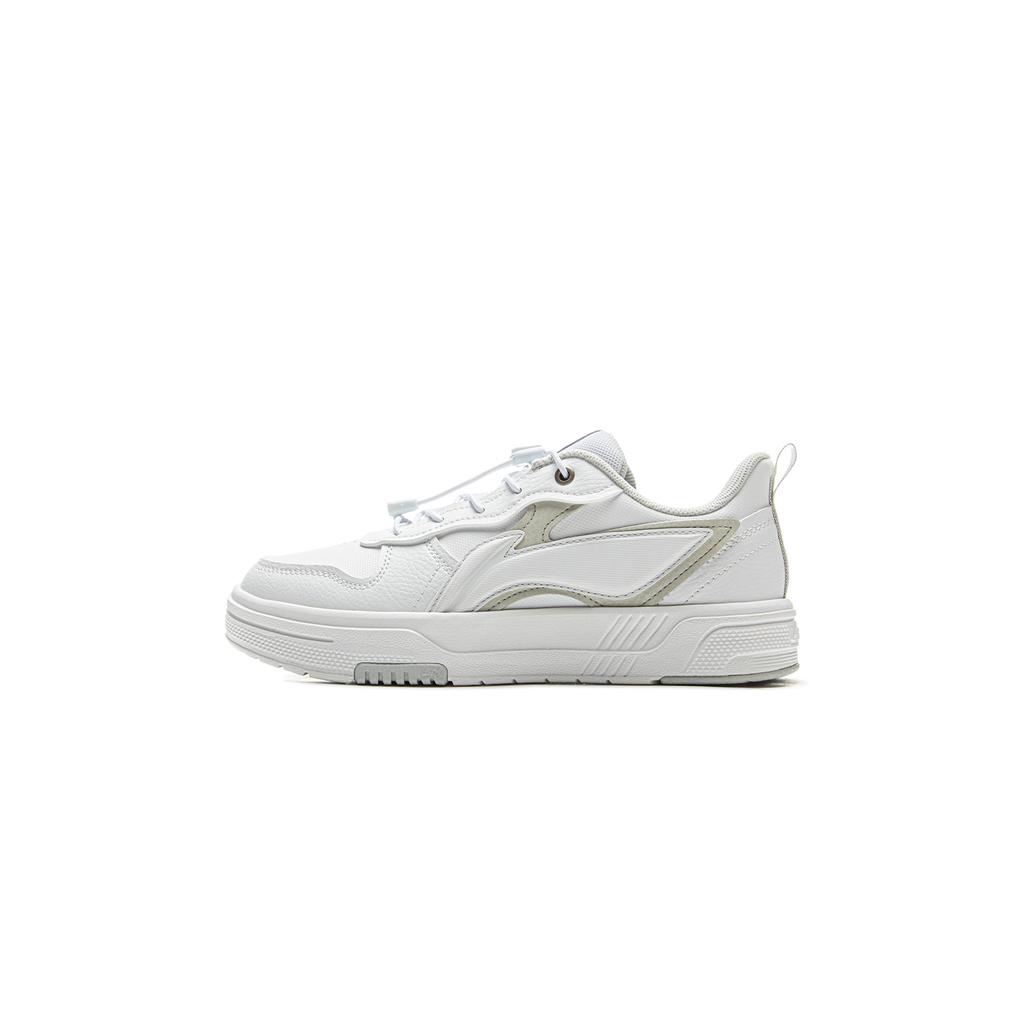 Li Ning Kids Trail Sports Lifestyle Series Comfortable Versatile Non-Slip Wear-Resistant Low-Top Kids Skate Shoes Kids Sneakers White YKCV020-11