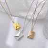 Valentine's Day Love you Secret Hidden Message Pendant Necklace Stainless Steel Can Open Photo Frame Envelope Necklace