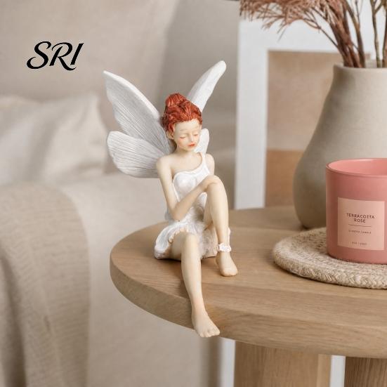 Multi-room Decorative Item Flower Fairy Ornaments, Beautiful And Fine Carving Figurines, Bedroom Piece Resin Sculpture for Home Patio Balcony