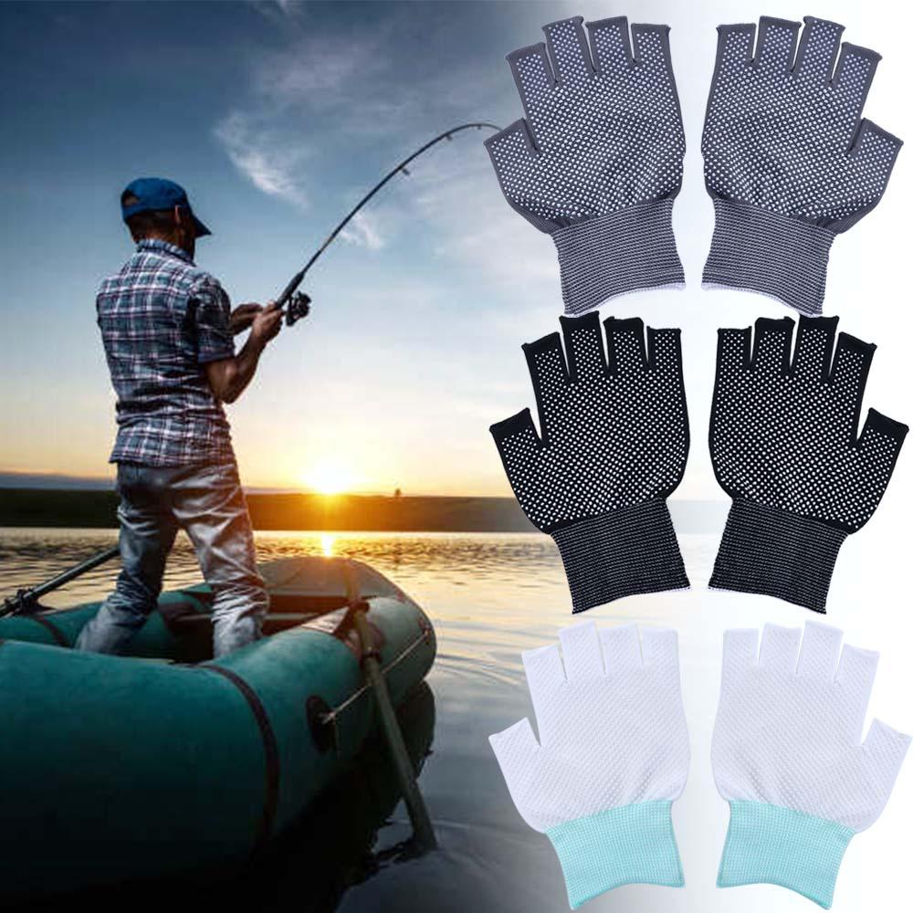 Nylon Open/Half Fingers Anti-Slip Ice Cool Fishing Accessories Cycling Gloves Sport Fishing Gloves