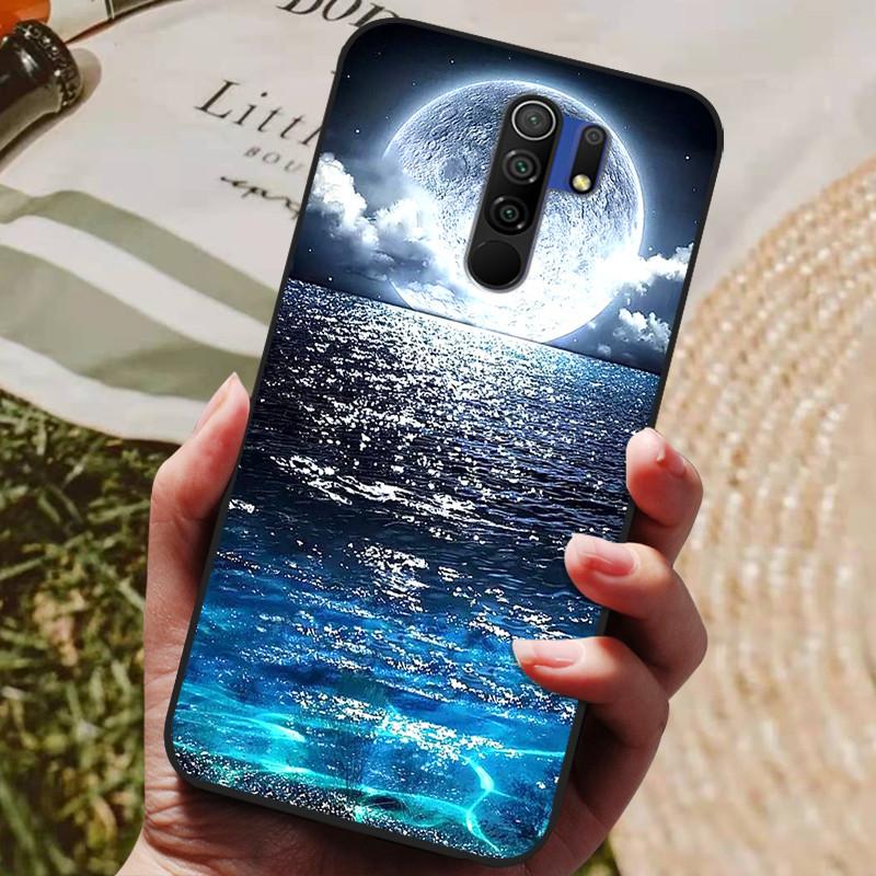 Für Xiaomi Redmi 9 Hülle Katze Blume Wolf Cover Silikonhülle Für Redmi 9 redmi9 Cover Bumper 6.53" Stoßfeste Handy Coque Hülle