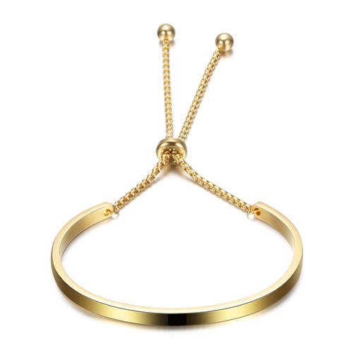 Fashion Gold Color Stainless Steel Bangle Bracelets for Women Adjustable High Polished Brand Wristand Gift Bangles Wholesale