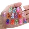 10/50pcs Candy Color Gummy Mini Bear Charms Pendant for Making Cute Earrings Pendant Necklace DIY Creative Jewelry Finding