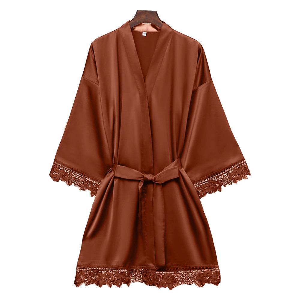15 Koronkowych Szlafroków: Poranne, Ślubne i Druhen Satynowe Koszule Nocne z Matowym Wykończeniem