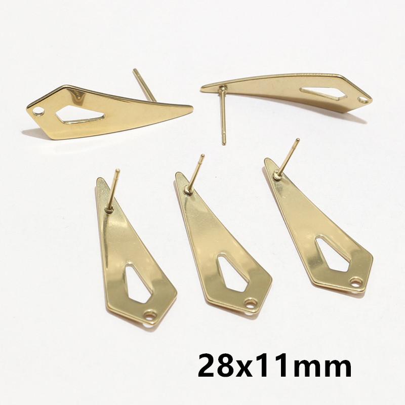 20pcs Irregular Polygonal Geometric Earring Stud Posts Stainless Steel Gold DIY Earrings Jewelry Making Accessories Findings
