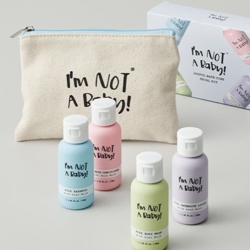 

[Я не ребенок] Детский дорожный набор (Шампунь + Кондиционер + Гель для душа + Лосьон) (Набор туалетных принадлежностей)