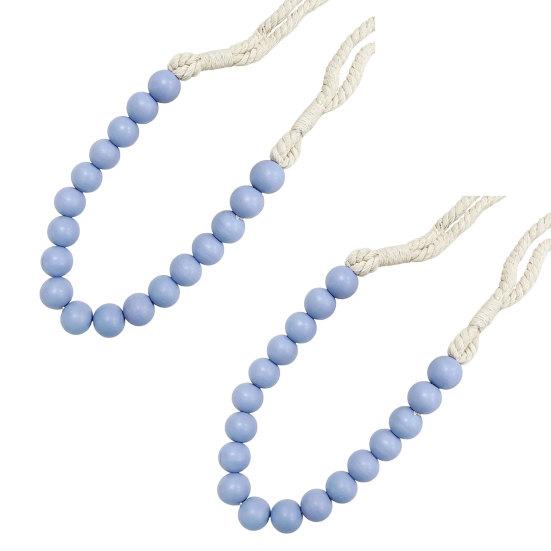 2Pcs Wood Bead Curtain Tiebacks, Curtain Holdbacks for Thin or Thick Window Draperies, Boho Farmhouse Curtain Tiebacks, Curtain Tie Backs for Home