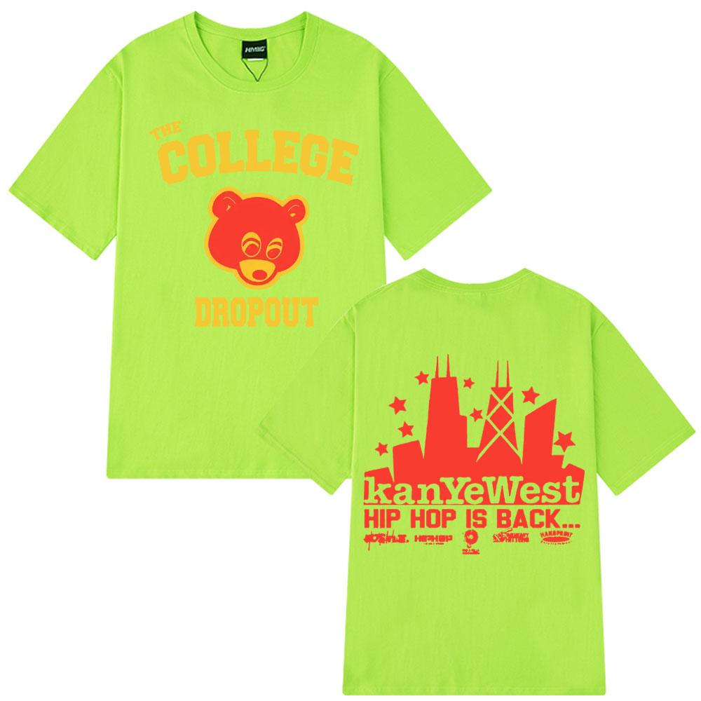 

Kanye West College Dropout T Shirt Men Music Album Harajuku Print Man Short Sleeve T-shirts Casual Hip Hop Streetwear T-shirt 4XL