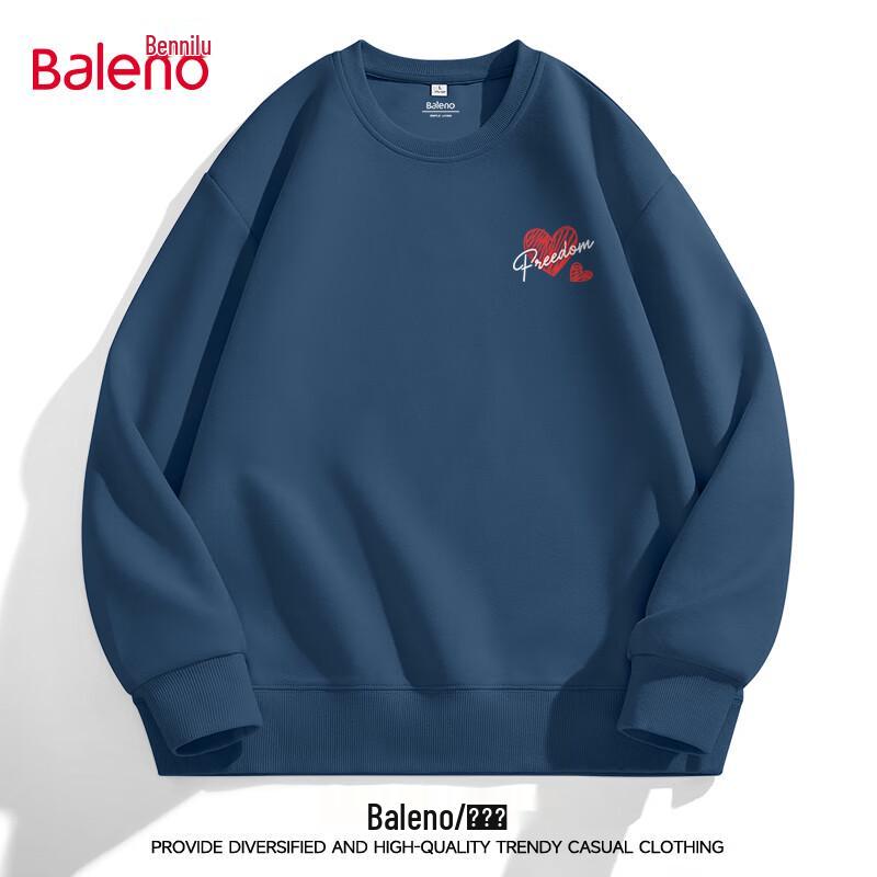 Baleno Unisex Round Neck Knit Sweatshirt with Heart & Letter Print