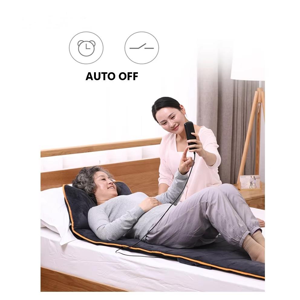 Memory Foam Ganzkörper-Massagematte mit Wärme Rückenmassagegerät mit 10 Vibrationsmotoren 6 Heizkissen Stuhlauflage für Nacken Taille Beine