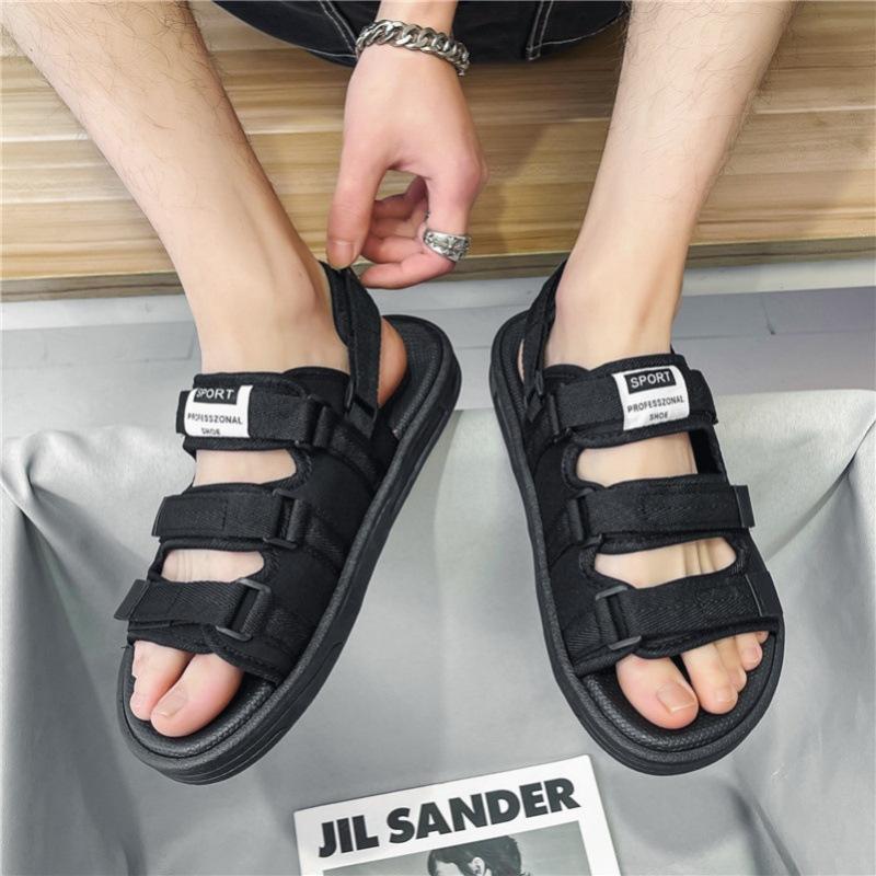 2025 Summer New Sandals Men's Trendy Outer Wear Casual Flat-bottomed Slippers Thick-soled Sports Non-slip Beach Shoes