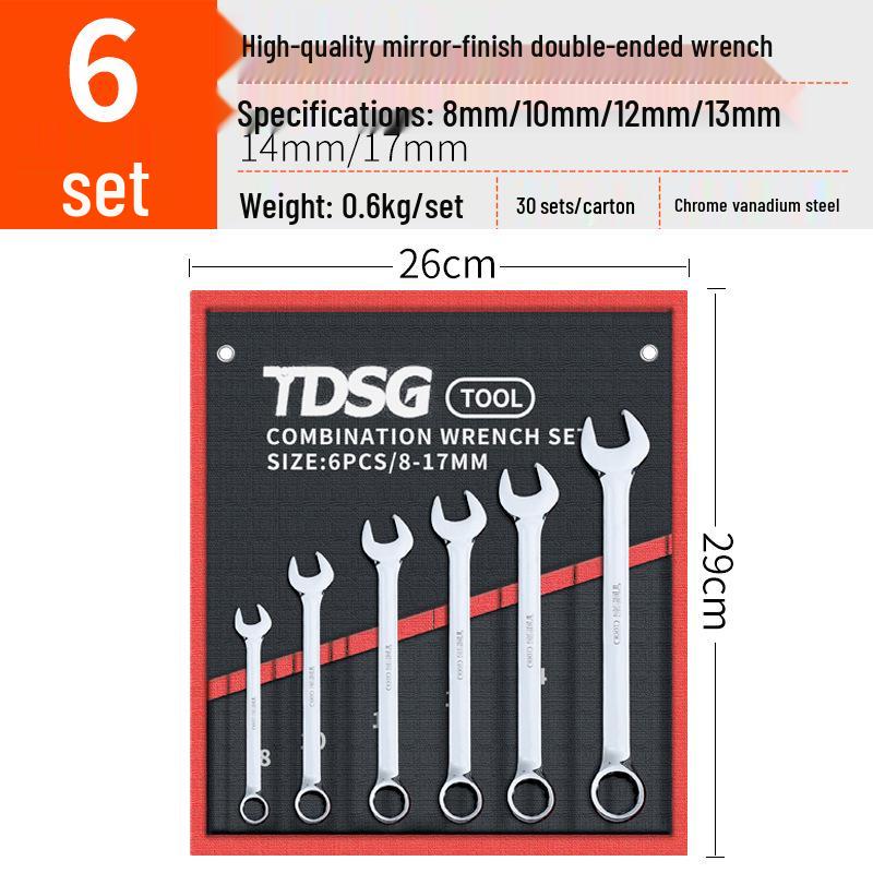 

Double-Ended Open/Box-End Ratchet Wrench Set for Household and Automotive Maintenance