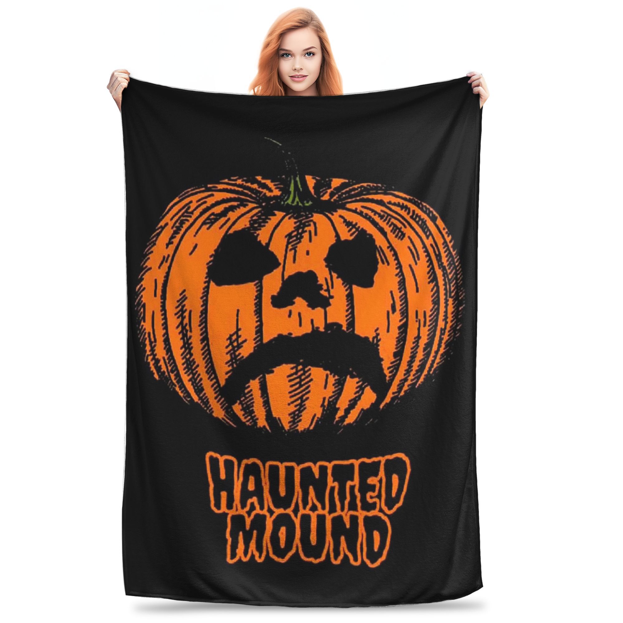 

Flannel Throw Blanket Haunted Mound Sematary Ghost Mountain Warm Plush Blankets Soft Bedspread for Living room Home Travel Sofa 80x120cm