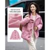 Demana Women's Grey-Pink Toggle Button Padded Winter Coat