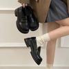 Women's British-style Small Leather Shoes In the Spring of 2025 New Versatile Retro Single Shoes Platform Black Loafers